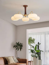 Brass Wooden Persimmon Chandelier