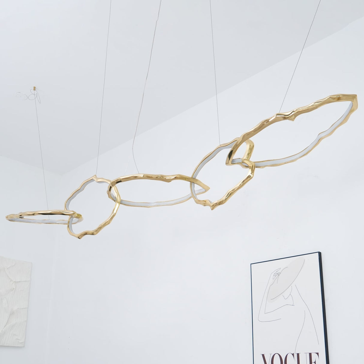 Cloud Rings Series Brass Chandelier