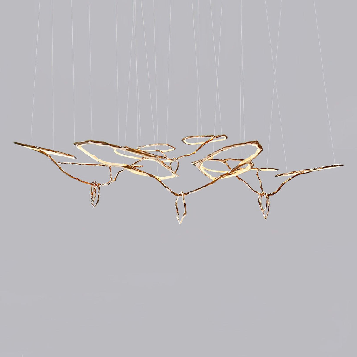 Cloud Rings Series Brass Chandelier