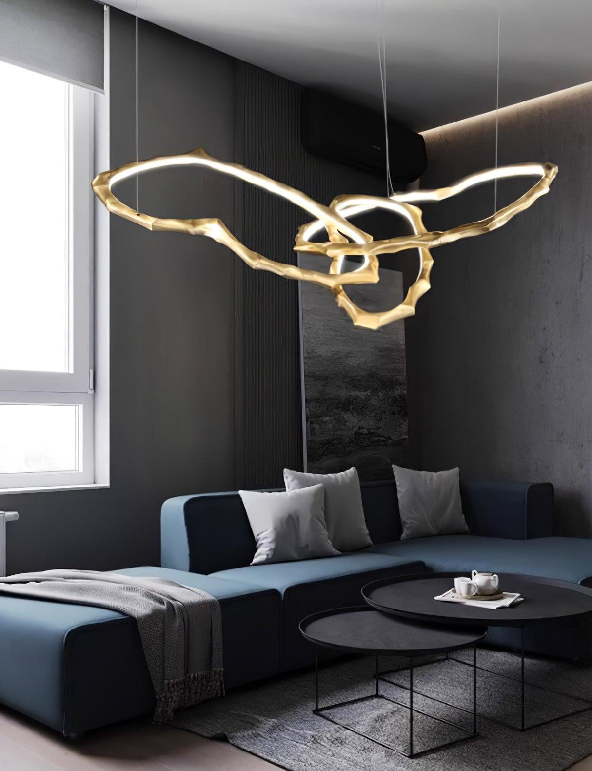 Cloud Rings Series Brass Chandelier