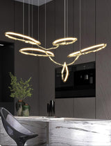 Cloud Rings Series Brass Chandelier