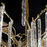 Crystal Icicles Branch Brass Chandelier