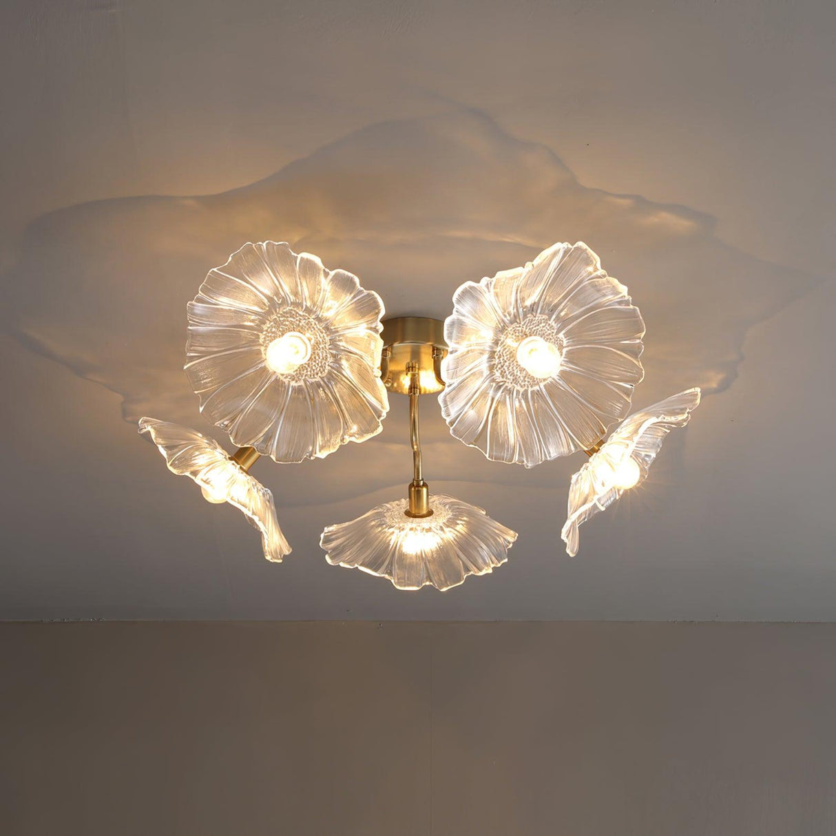 Lotus Leaf Glass Ceiling Lamp