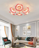 Lotus Leaf Glass Ceiling Lamp