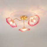 Lotus Leaf Glass Ceiling Lamp