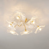 Lotus Leaf Glass Ceiling Lamp