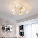 Lotus Leaf Glass Ceiling Lamp