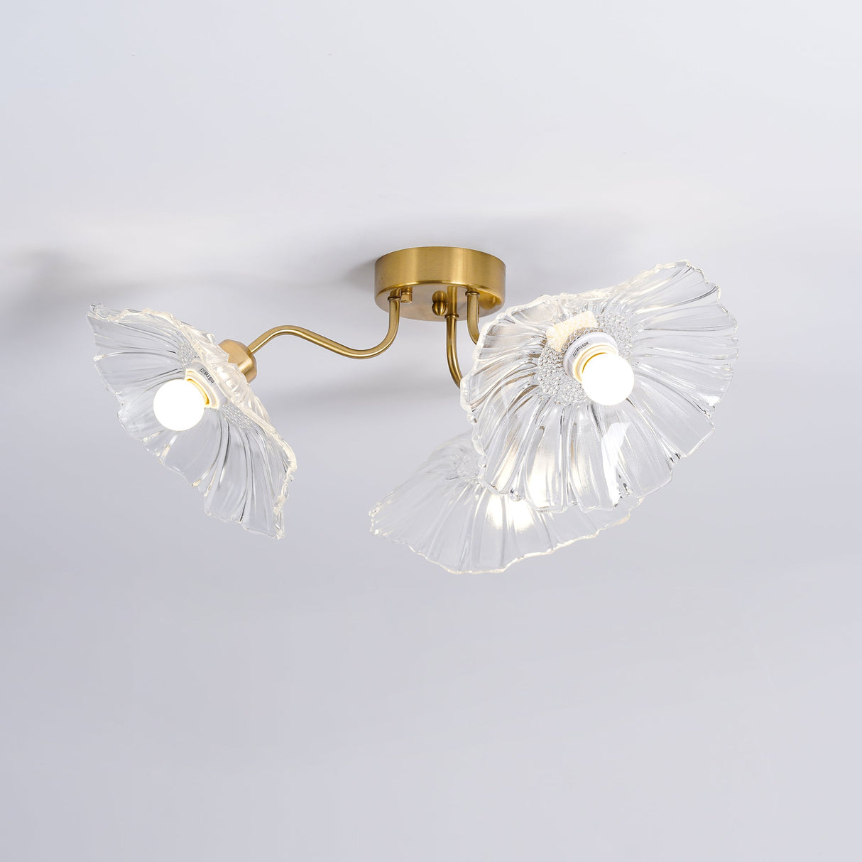 Lotus Leaf Glass Ceiling Lamp