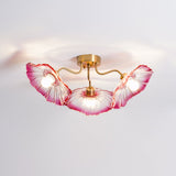 Lotus Leaf Glass Ceiling Lamp