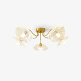 Lotus Leaf Glass Ceiling Lamp