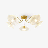 Lotus Leaf Glass Ceiling Lamp