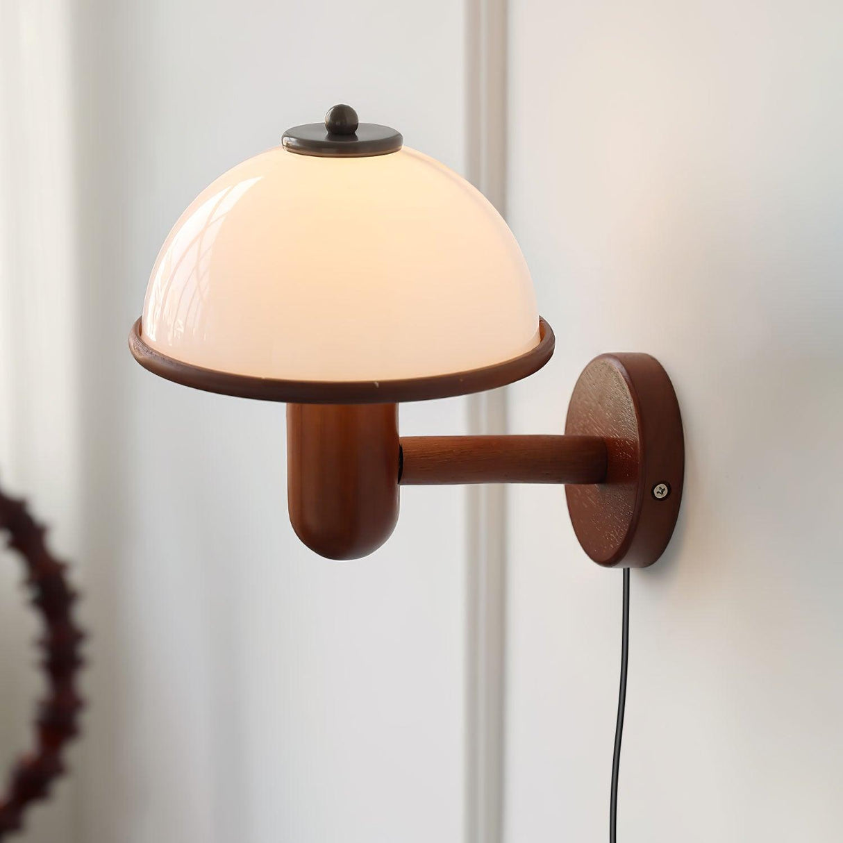 Mushroom Wood Wall Lamp