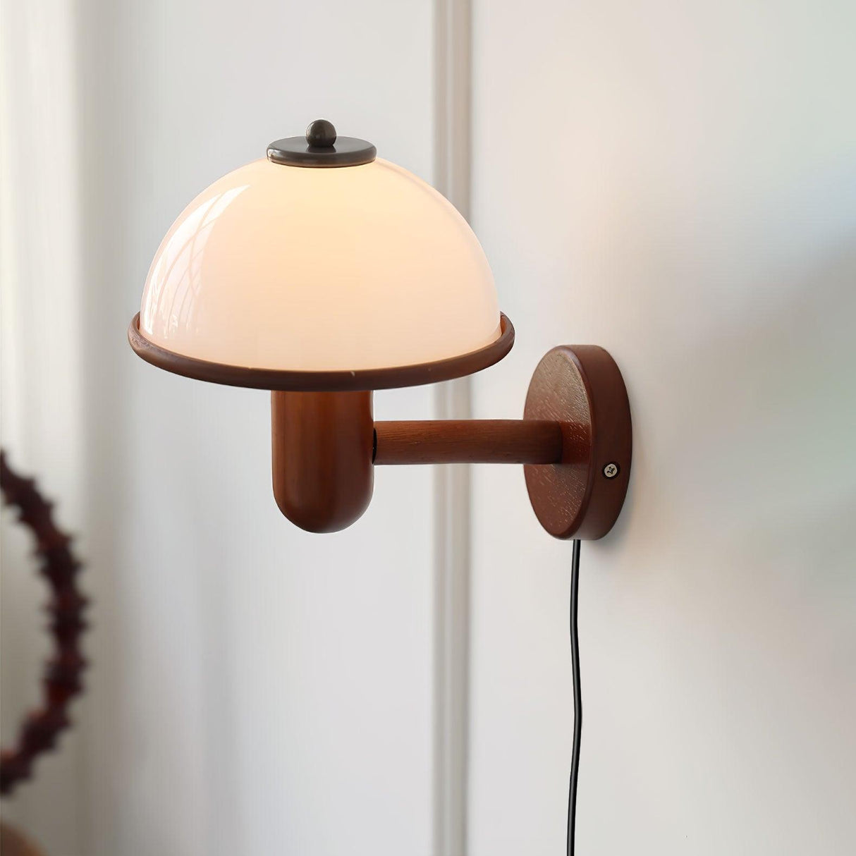 Mushroom Wood Wall Lamp