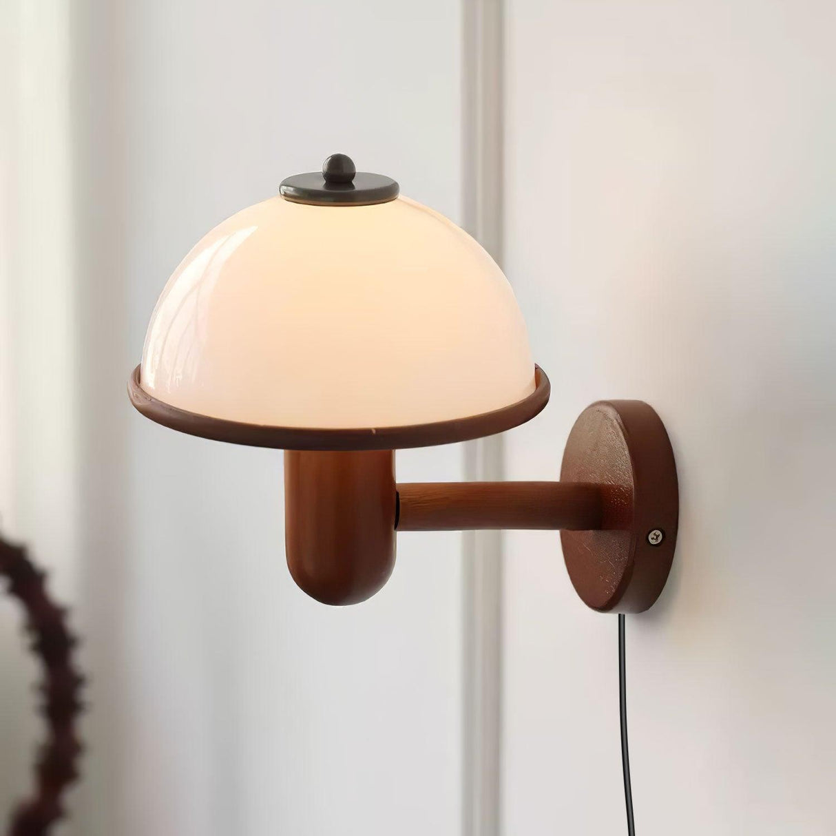 Mushroom Wood Wall Lamp