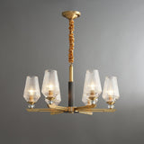 Orrefors Brass Chandelier