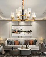 Orrefors Brass Chandelier