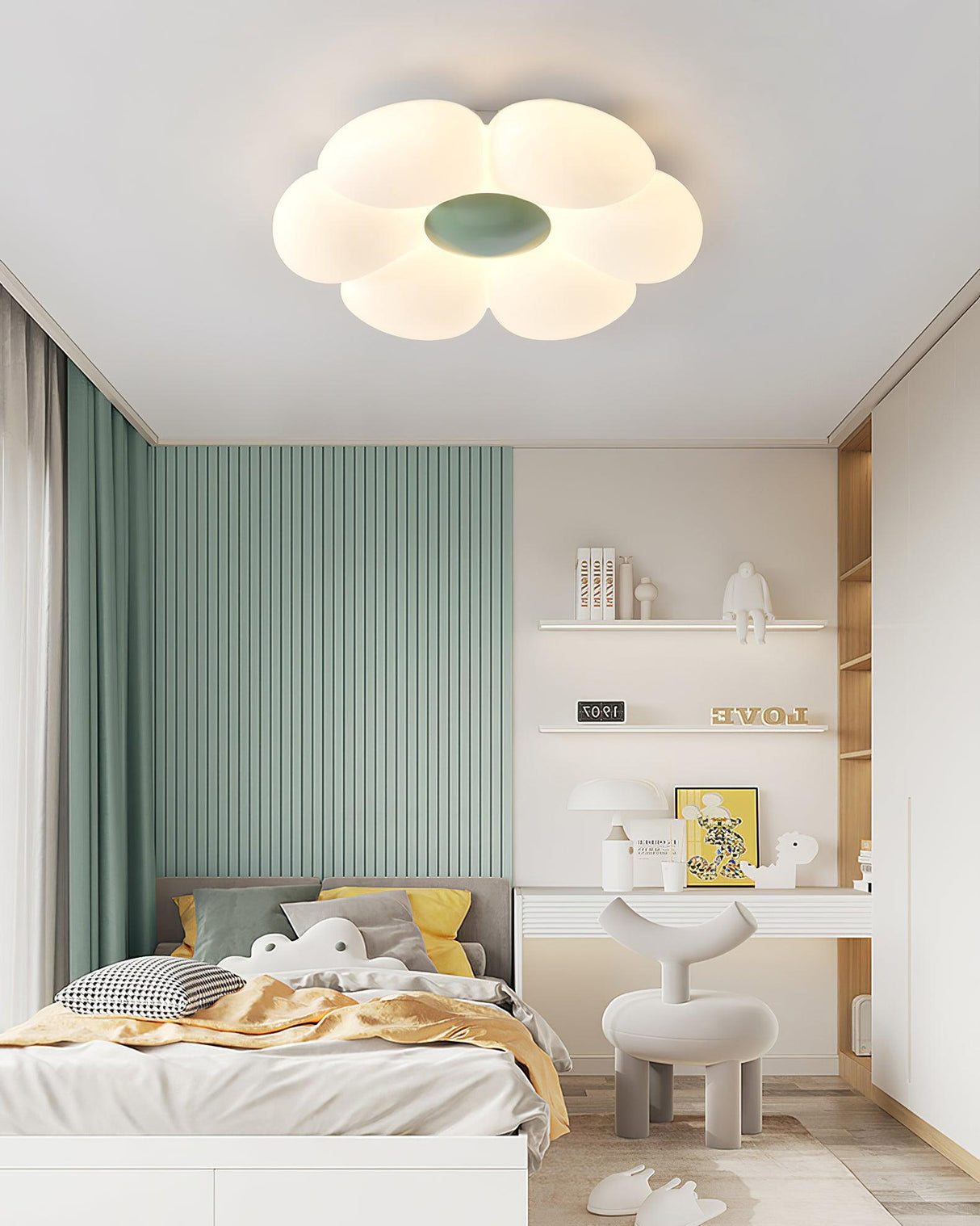 Six-leaf Flower Kids Room Ceiling Lamp