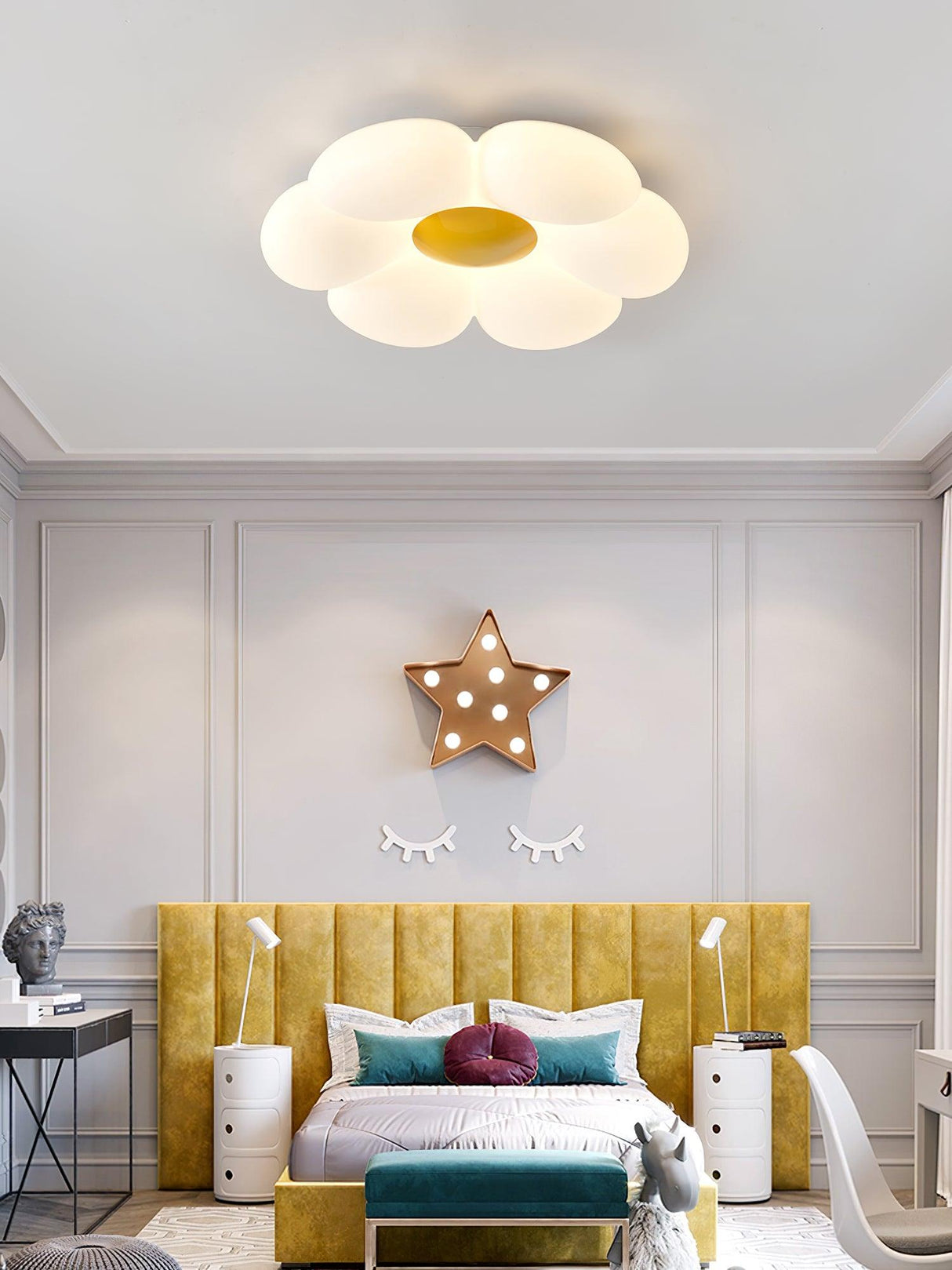 Six-leaf Flower Kids Room Ceiling Lamp